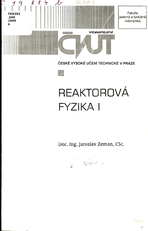 Reaktorová fyzika I