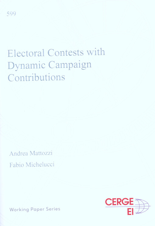 Electoral contests with dynamic campaign contributions