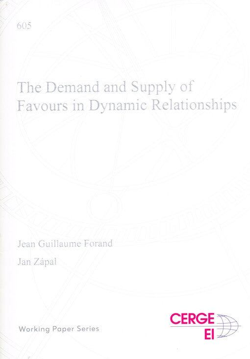 demand and supply of favours in dynamic relationships