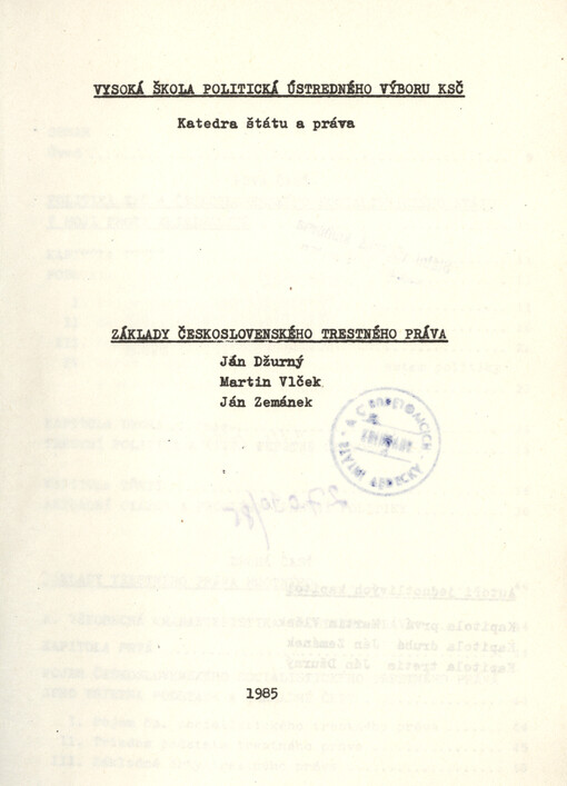 Základy československého trestného práva