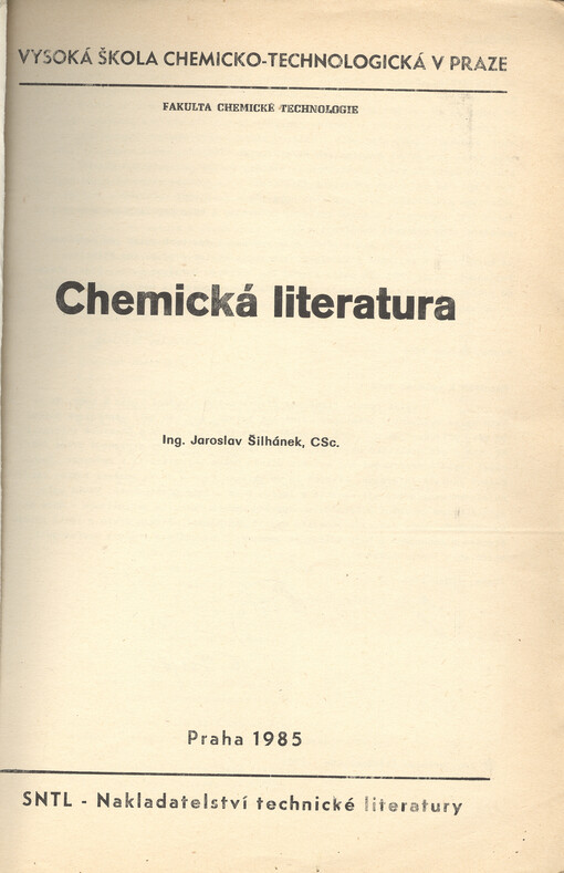 Chemická literatura, 4., přeprac. vyd.