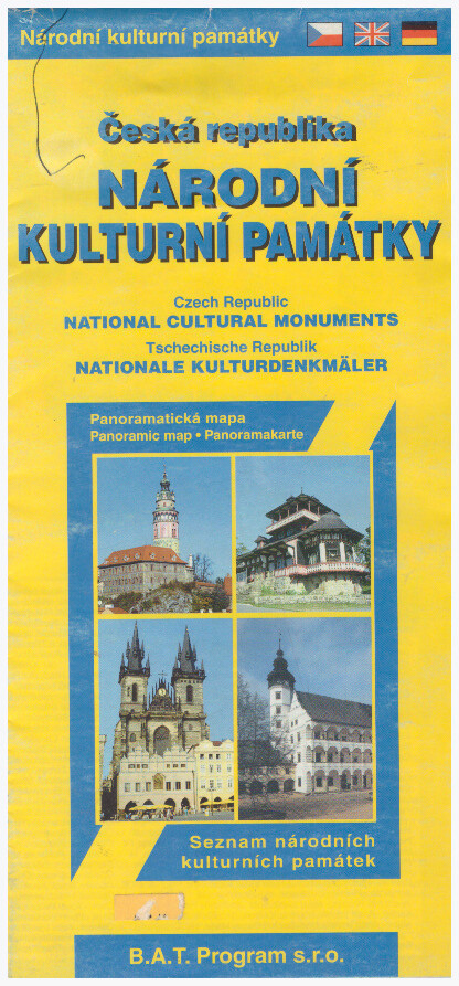 Národní kulturní památky Česká republika : panoramatická mapa : seznam národních kulturních památek = National cultural Monuments : Czech Republic = Nationale Kulturdenkmäler : Tschechische Republik