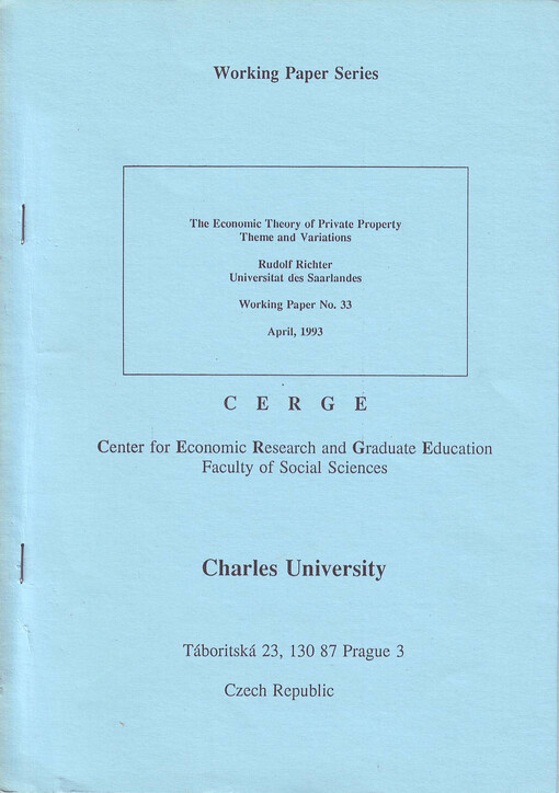 economic theory of private property theme and variations