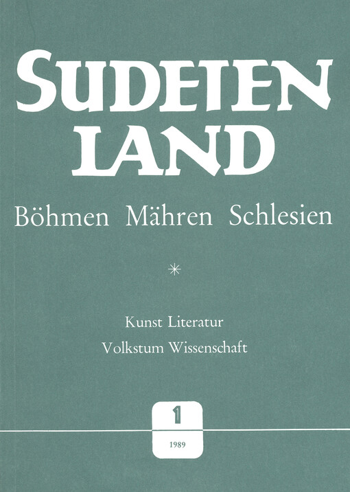 Sudetenland Böhmen, Mähren, Schlesien : Vierteljahresschrift für Kunst, Literatur, Wissenschaft und Volkskultur. Heft 3