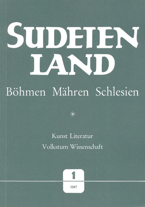 Sudetenland Böhmen, Mähren, Schlesien : Vierteljahresschrift für Kunst, Literatur, Wissenschaft und Volkskultur. Heft 3