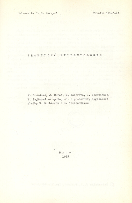 Praktická epidemiologie