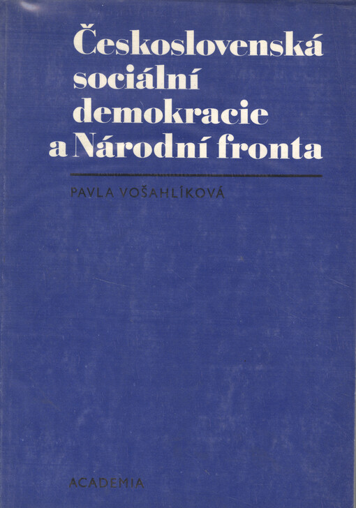 Československá sociální demokracie a Národní fronta