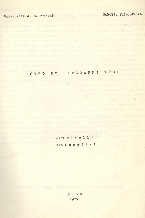 Úvod do literární vědy