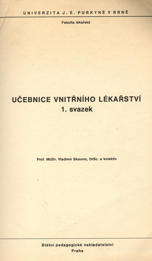 Učebnice vnitřního lékařství.1. svazek