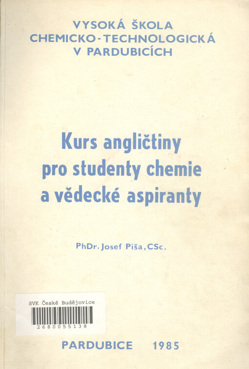 Kurs angličtiny : pro studenty chemie a vědecké aspiranty