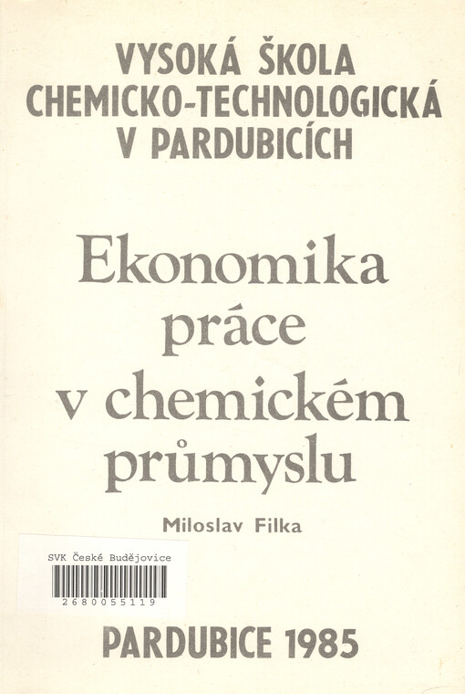 Ekonomika práce v chemickém průmyslu