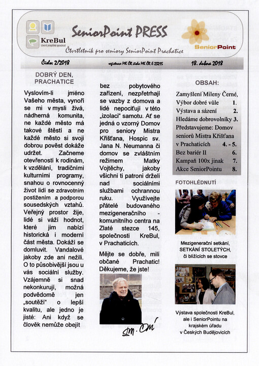 Seniorpoint press : čtvrtletník pro seniory Seniorpoint Prachatice