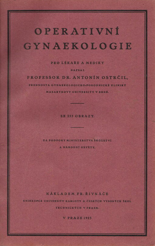 Operativní gynaekologie pro lékaře a mediky