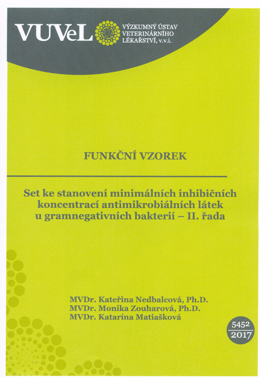 Set ke stanovení minimálních inhibičních koncentrací antimikrobiálních látek u gramnegativních bakterií - II. řada