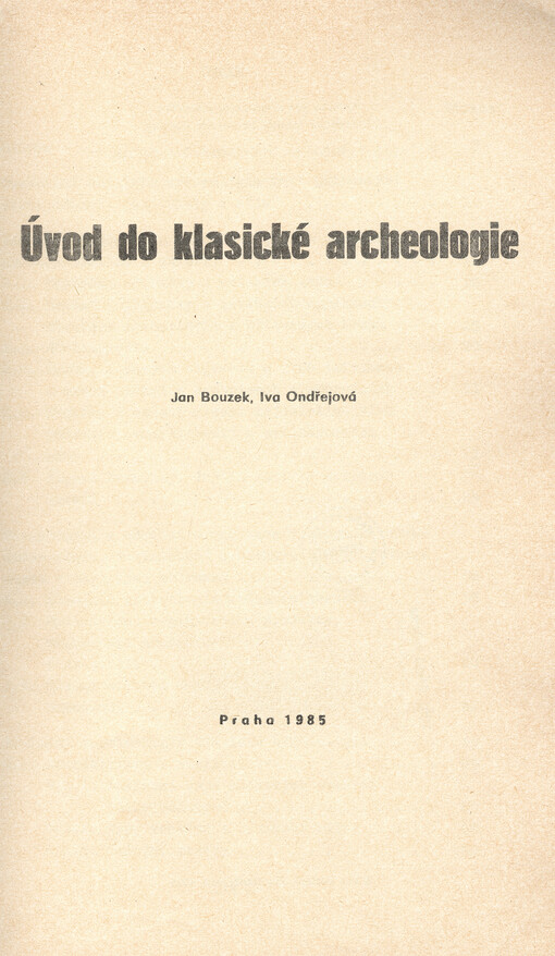 Úvod do klasické archeologie