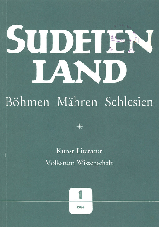 Sudetenland Böhmen, Mähren, Schlesien : Vierteljahresschrift für Kunst, Literatur, Wissenschaft und Volkskultur. Heft 3