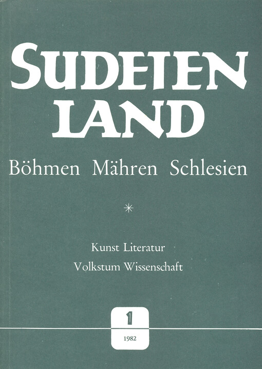 Sudetenland Böhmen, Mähren, Schlesien : Vierteljahresschrift für Kunst, Literatur, Wissenschaft und Volkskultur. Heft 3