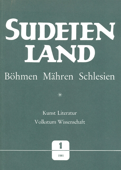 Sudetenland Böhmen, Mähren, Schlesien : Vierteljahresschrift für Kunst, Literatur, Wissenschaft und Volkskultur. Heft 3