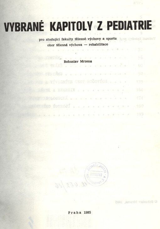 Vybrané kapitoly z pediatrie