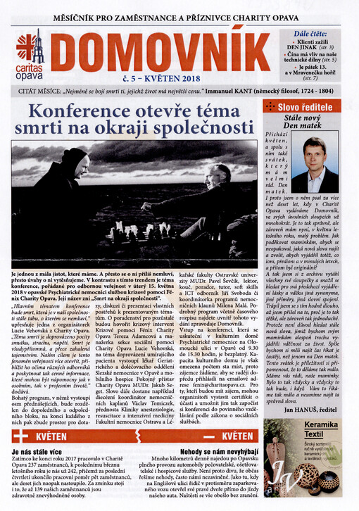 Domovník : měsíčník pro zaměstnance a příznivce Charity Opava