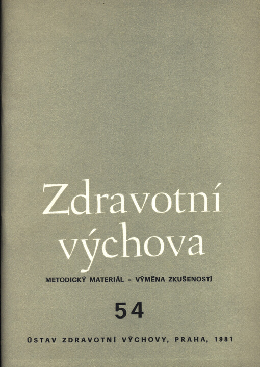Zdravotní výchova : metodický materiál : výměna zkušeností