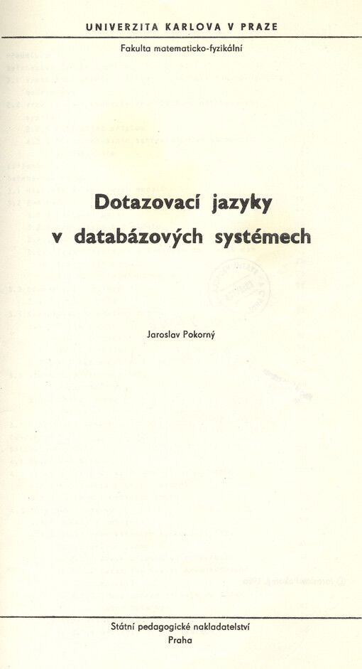 Dotazovací jazyky v databázových systémech