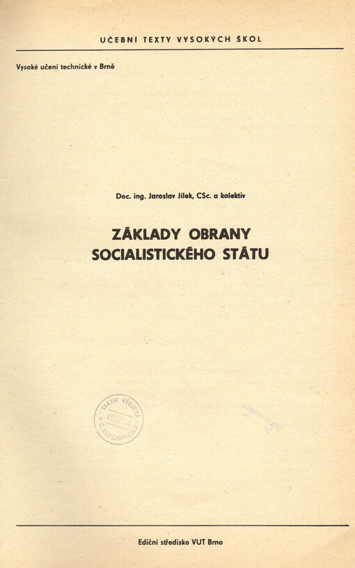 Základy obrany socialistického státu