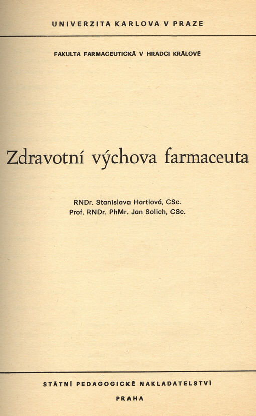 Zdravotní výchova farmaceuta