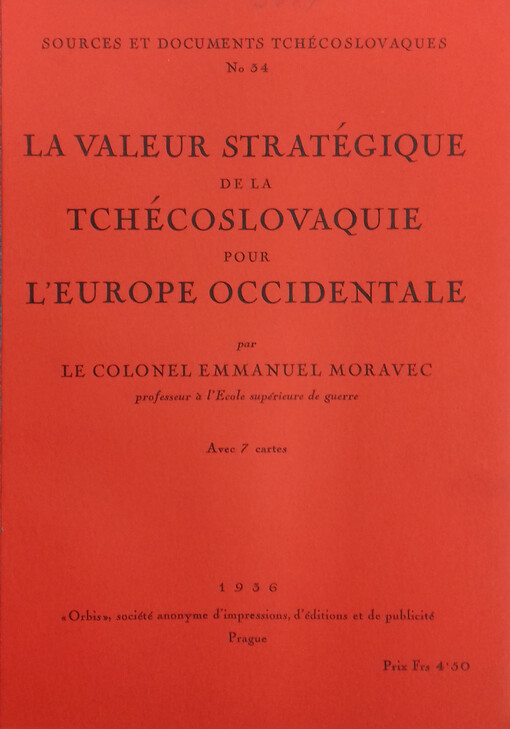 La valeur stratégique de la Tschécoslovaquie pour l'Europe Occidentale