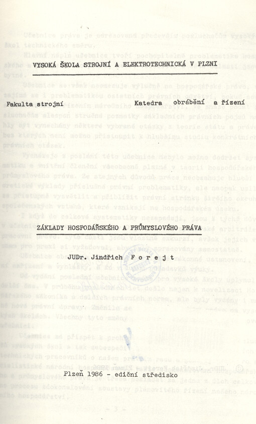 Základy hospodářského a průmyslového práva