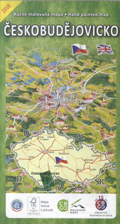 Českobudějovicko :ručně malovaná mapa : hand painted map