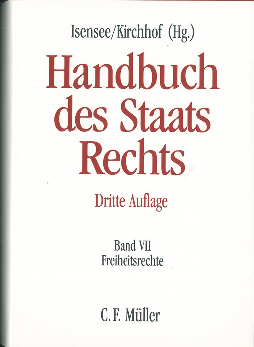 Handbuch des Staatsrechts der Bundesrepublik Deutschland, Bd. 7