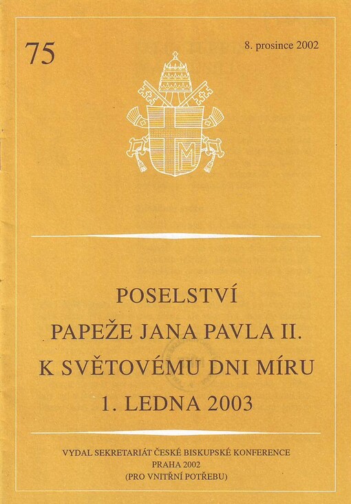 Poselství papeže Jana Pavla II. k světovému dni míru 1. ledna 2003