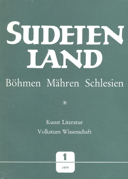 Sudetenland Böhmen, Mähren, Schlesien : Vierteljahresschrift für Kunst, Literatur, Wissenschaft und Volkskultur. Heft 3
