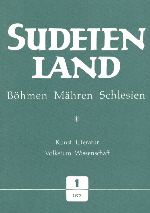 Sudetenland Böhmen, Mähren, Schlesien : Vierteljahresschrift für Kunst, Literatur, Wissenschaft und Volkskultur. Heft 3