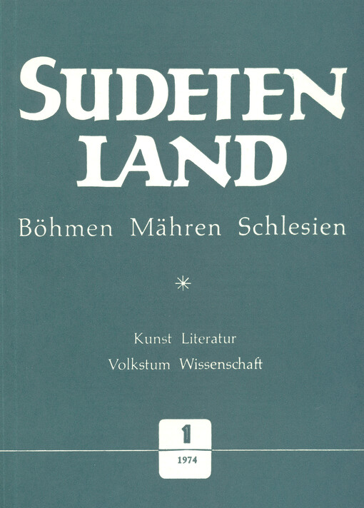 Sudetenland Böhmen, Mähren, Schlesien : Vierteljahresschrift für Kunst, Literatur, Wissenschaft und Volkskultur. Heft 3