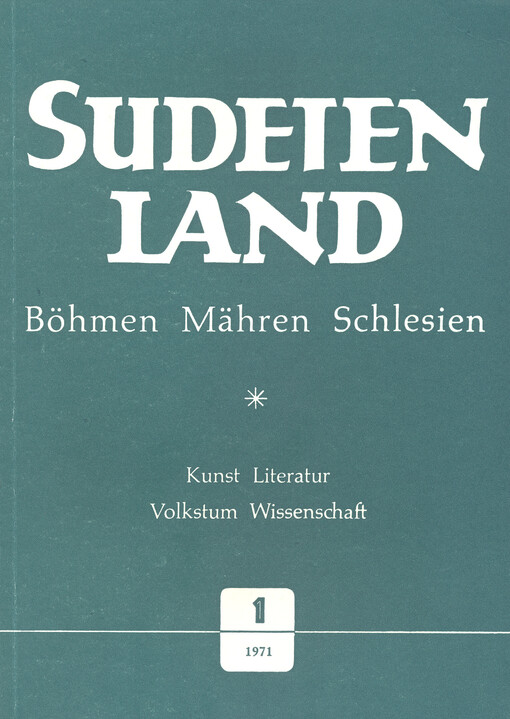 Sudetenland Böhmen, Mähren, Schlesien : Vierteljahresschrift für Kunst, Literatur, Wissenschaft und Volkskultur. Heft 3