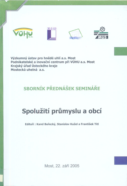 Spolužití průmyslu a obcí :sborník přednášek semináře