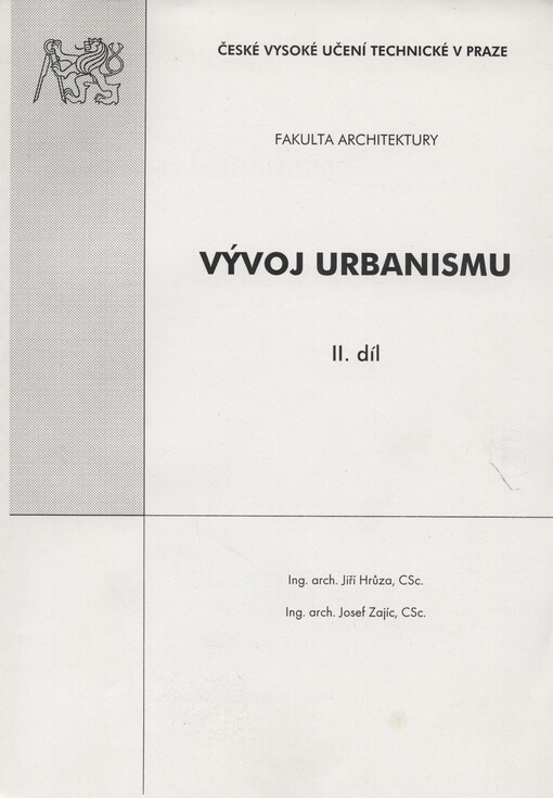 Vývoj urbanismu, 2. díl