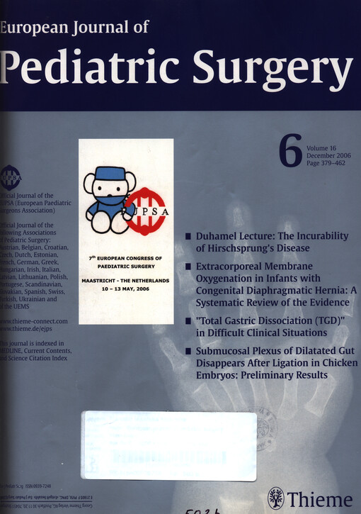 European journal of pediatric surgery