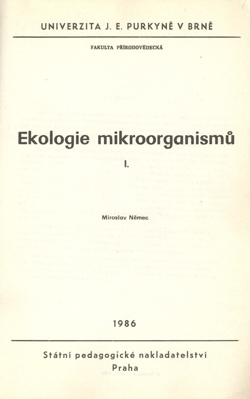 Ekologie mikroorganismů I