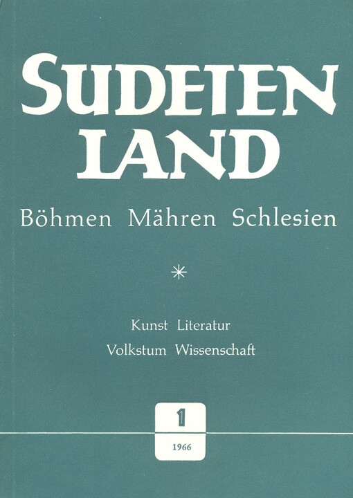 Sudetenland Böhmen, Mähren, Schlesien : Vierteljahresschrift für Kunst, Literatur, Wissenschaft und Volkskultur. Heft 3