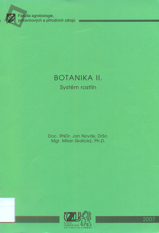 Botanika II: systém rostlin