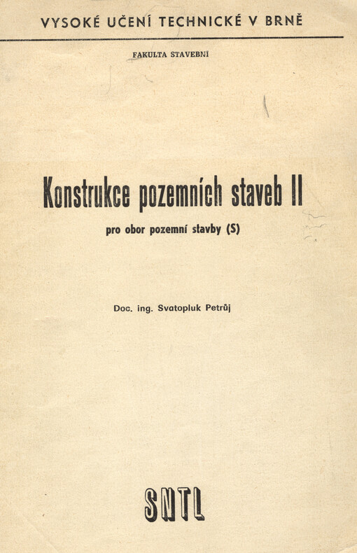 Konstrukce pozemních staveb II pro obor pozemní stavby (S)