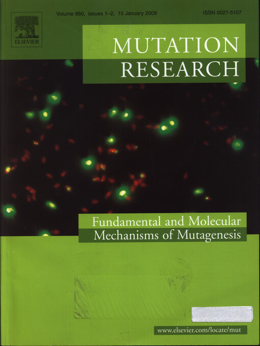 Mutation research : international journal on mutagenesis, chromosome breakage and related subjects. [All sections]