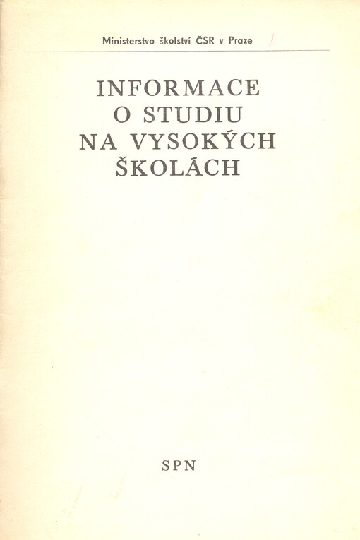 Informace o studiu na vysokých školách