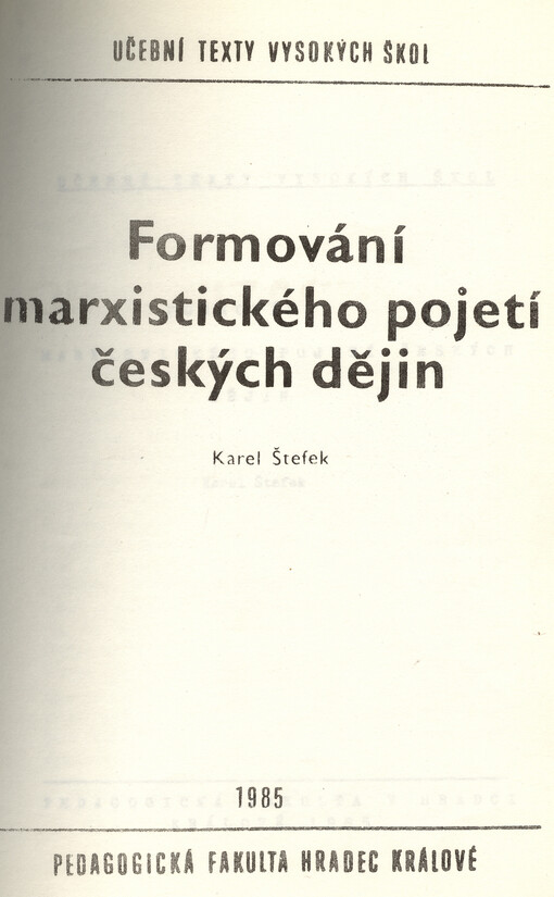 Formování marxistického pojetí českých dějin