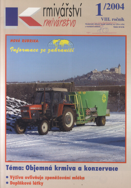Krmivářství = Krmivárstvo : mezinárodní odborný časopis zaměřený na výživu zvířat a veterinární medicínu