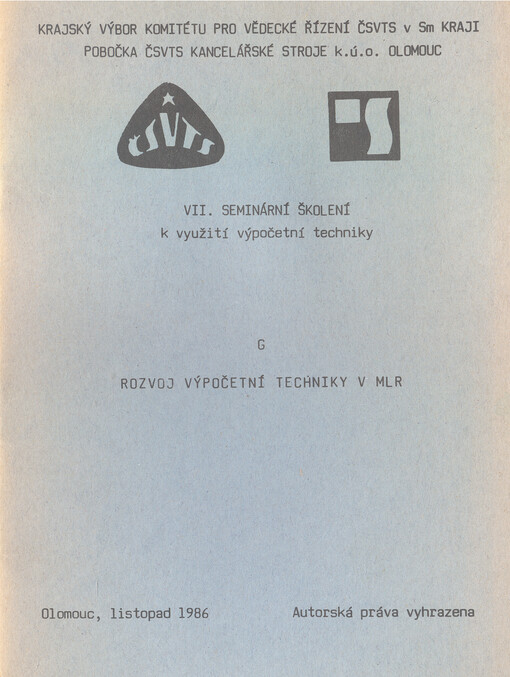 Rozvoj výpočetní techniky v MLR