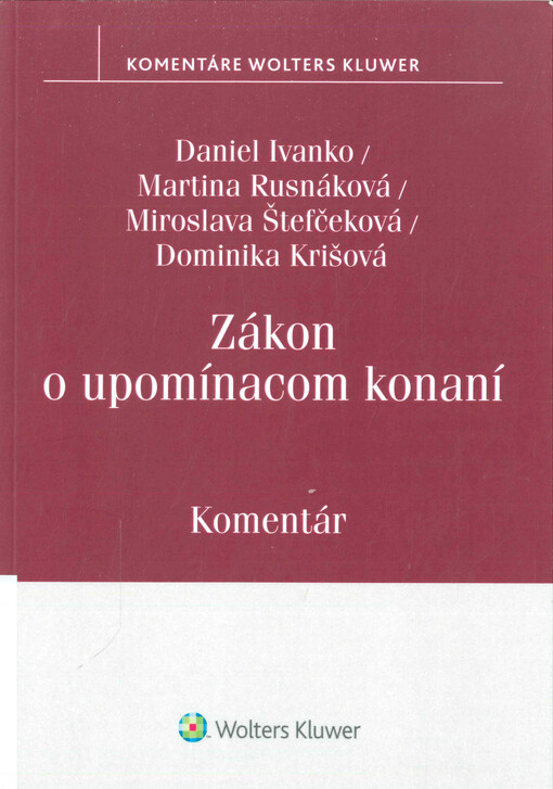 Zákon o upomínacom konaní : komentár